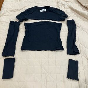 Maison  Margiela Black bodycon Top t shirt